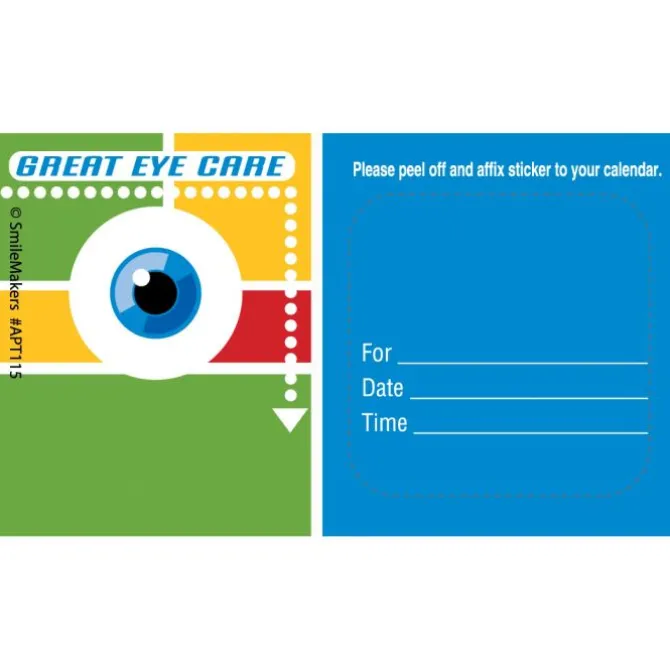 Custom Great Eye Care Sticker Appointment Cards