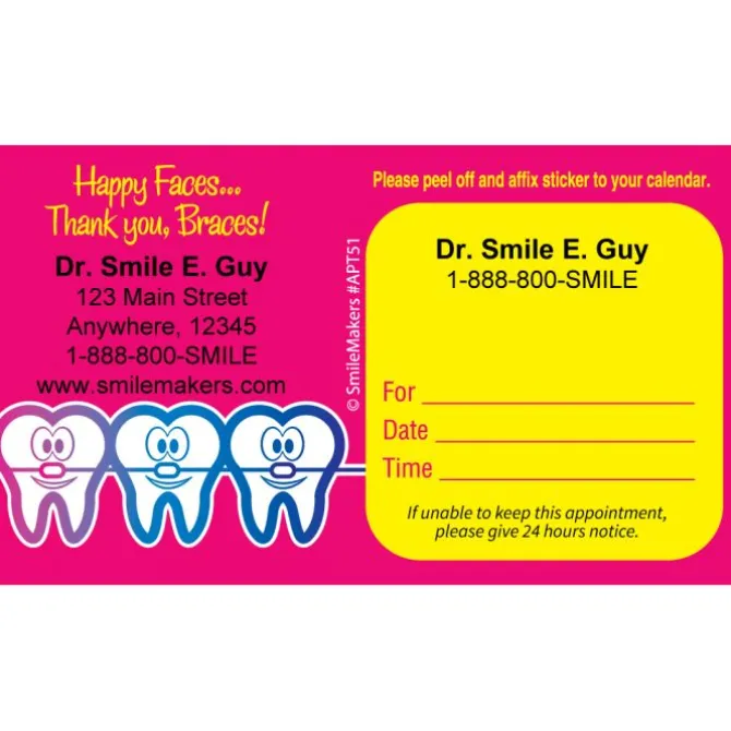 Custom Happy Braces Appointment Cards