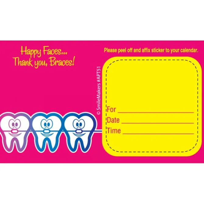 Custom Happy Braces Appointment Cards