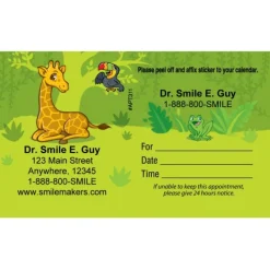 Custom Jungle Friends Sticker Appointment Cards