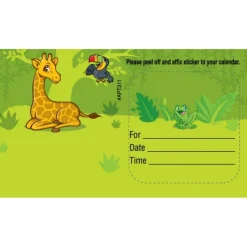 Custom Jungle Friends Sticker Appointment Cards