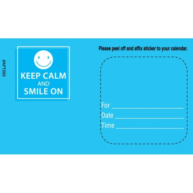 Custom Keep Calm & Smile On Appointment Cards