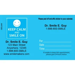 Custom Keep Calm & Smile On Appointment Cards