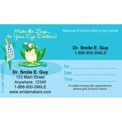 Custom Leap to Eye Doctor Sticker Appointment Cards
