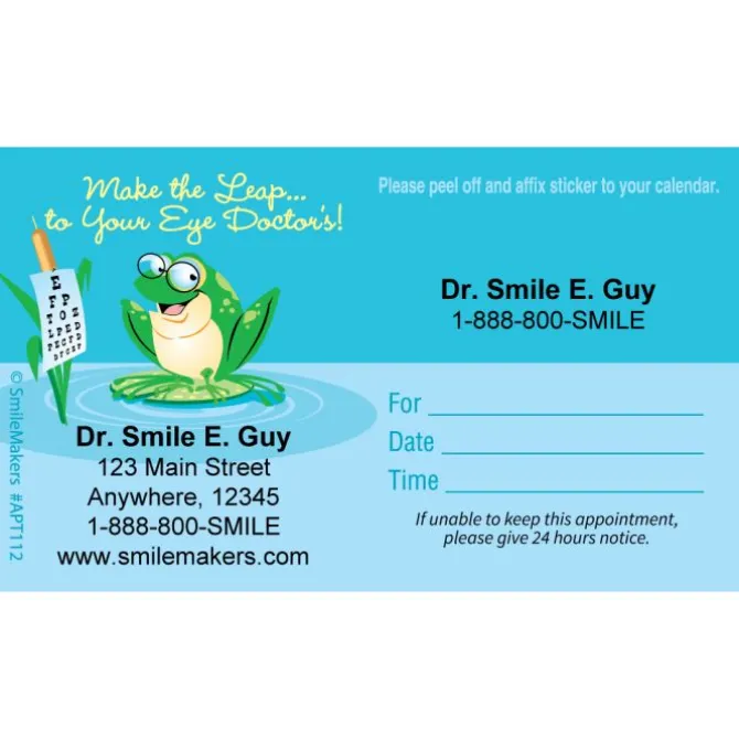 Custom Leap to Eye Doctor Sticker Appointment Cards