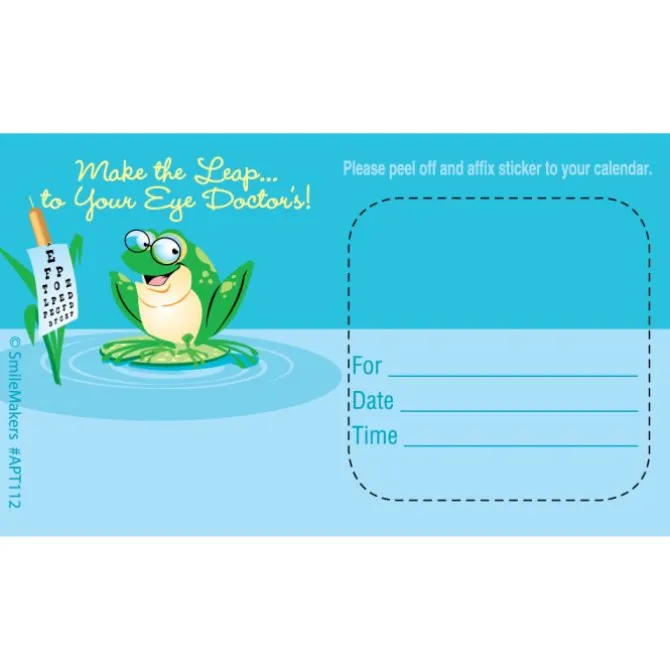 Custom Leap to Eye Doctor Sticker Appointment Cards