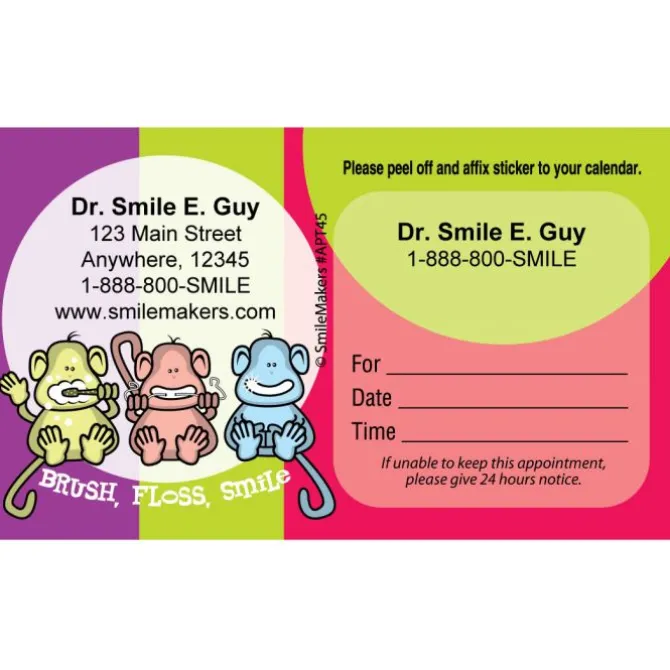 Custom Monkey Spotlight Sticker Appointment Cards