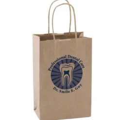 Custom Natural Kraft Paper Shopper Bags - Small