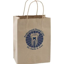 Custom Natural Kraft Paper Shopper Bags - Medium