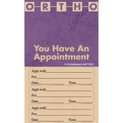 Custom Ortho Three Sticker Appointment Cards