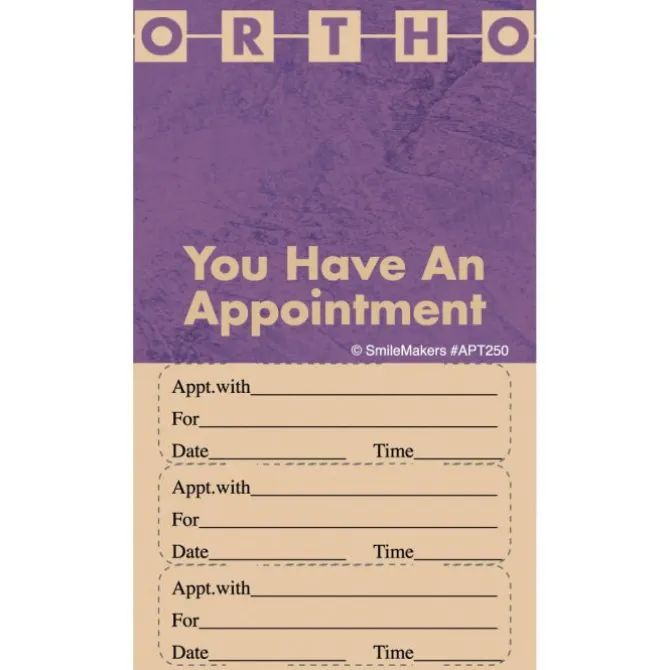 Custom Ortho Three Sticker Appointment Cards