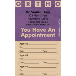 Custom Ortho Three Sticker Appointment Cards
