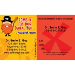 Custom Pirate Sticker Appointment Cards