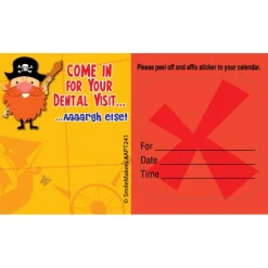 Custom Pirate Sticker Appointment Cards