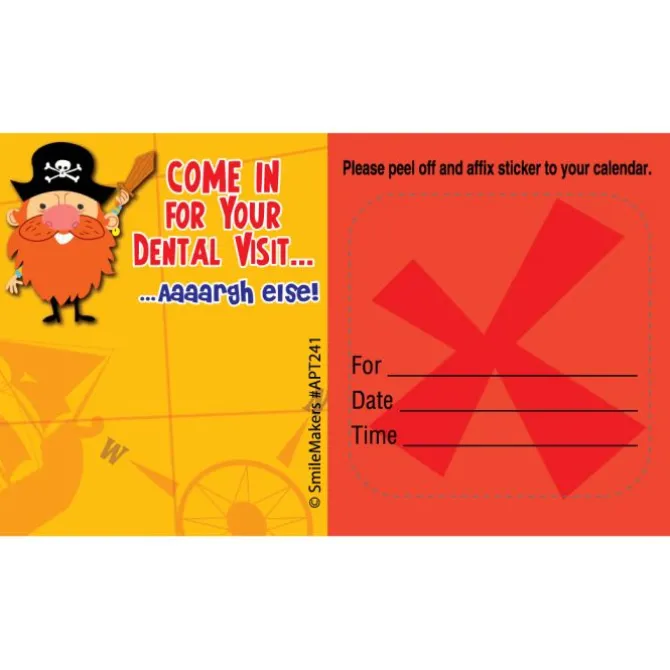 Custom Pirate Sticker Appointment Cards