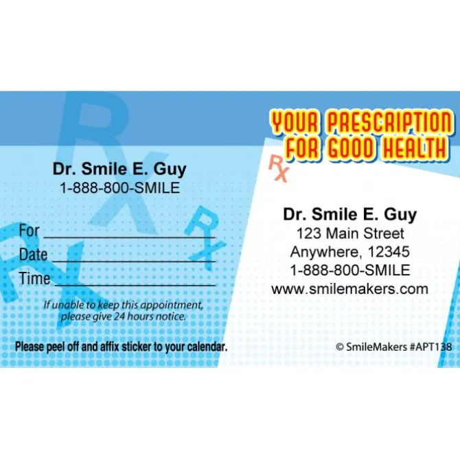 Custom Prescription 4 Health Appointment Cards