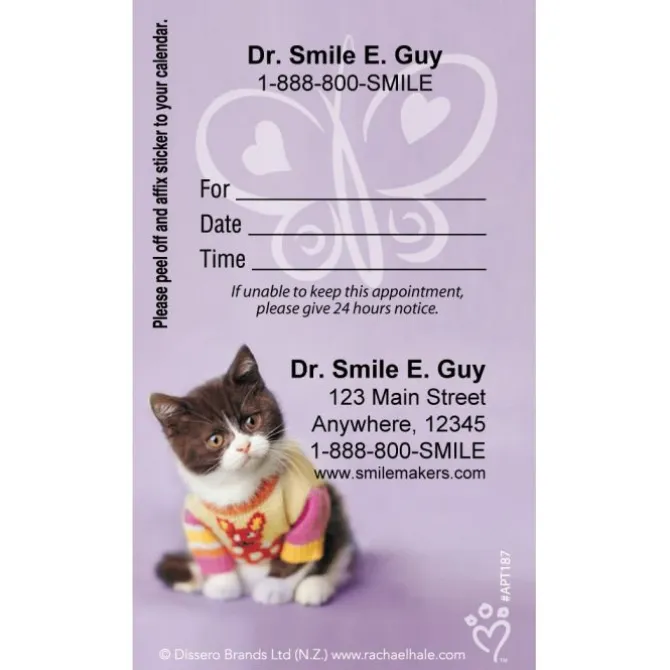 Custom Rachael Hale Purple Cat Appointment Cards