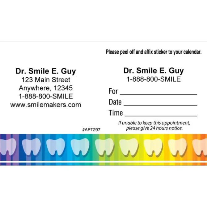 Custom Rainbow Teeth Appointment Cards