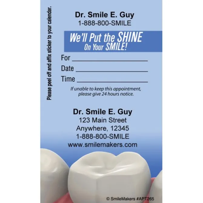 Custom Realistic Teeth Sticker Appointment Cards