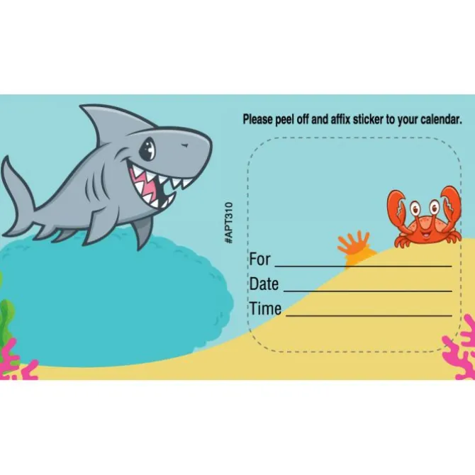 Custom Sea Life Pals Sticker Appointment Cards