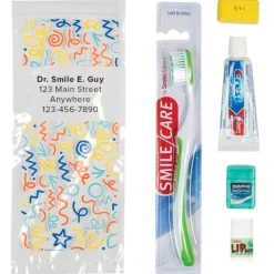 Custom SmileCare™ Adult Celebration Preference Zippered Bag Dental Kits
