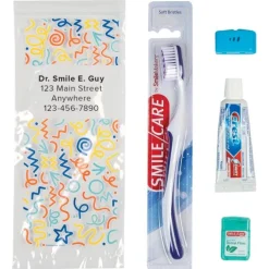 Custom SmileCare™ Adult Celebration Basic Zippered Bag Dental Kits