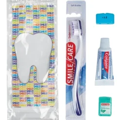 Custom SmileCare™ Adult Smile! Basic Colgate Zippered Bag Dental Kits