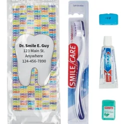 Custom SmileCare™ Adult Smile! Basic Zippered Bag Dental Kits