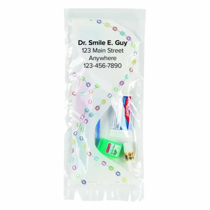 Custom SmileCare™ Orthodontic Premium Zippered Bag Dental Kits