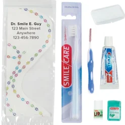Custom SmileCare™ Orthodontic Premium Zippered Bag Dental Kits