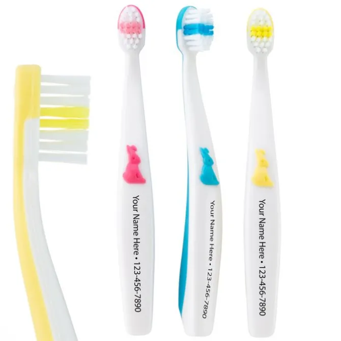 Custom SmileCare™ Toddler Bunny Grip Toothbrushes - Case
