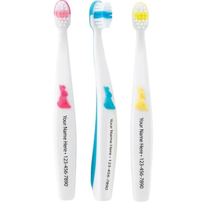 Custom SmileCare™ Toddler Bunny Grip Toothbrushes - Case