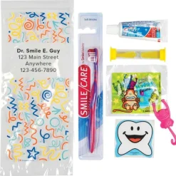 Custom SmileCare™ Youth Celebration Premium Zippered Bag Dental Kits