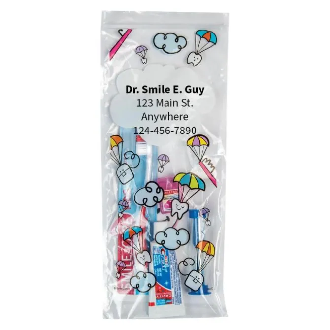 Custom SmileCare™ Youth Dental Paratroopers Premium Zippered Bag Dental Kits