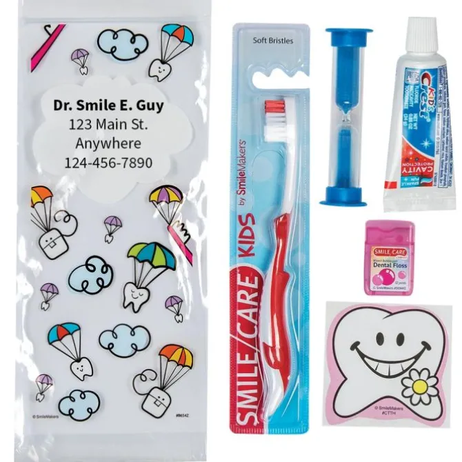 Custom SmileCare™ Youth Dental Paratroopers Premium Zippered Bag Dental Kits