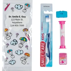 Custom SmileCare™ Youth Dental Paratrooper Basic Zippered Bag Dental Kits