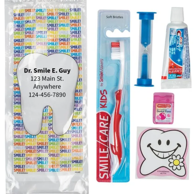 Custom SmileCare™ Youth Smile! Premium Zippered Bag Dental Kits