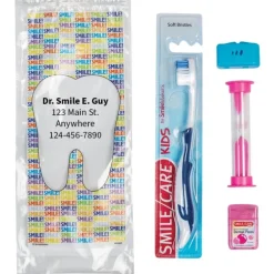Custom SmileCare™ Youth Smile! Basic Zippered Bag Dental Kits