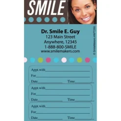 Custom Smile Dots Three Sticker Appointment Cards