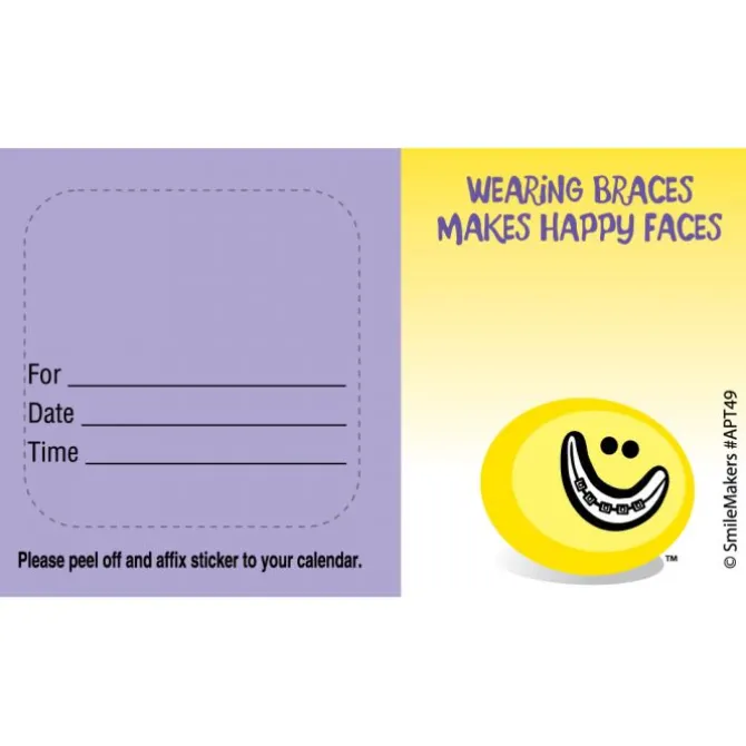 Custom Smiley Guy Braces Appointment Cards