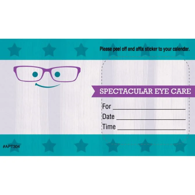 Custom Smiling Eye Glasses Appointment Cards