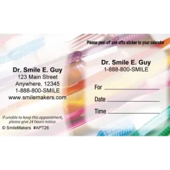 Custom Toothbrushes Appointment Cards