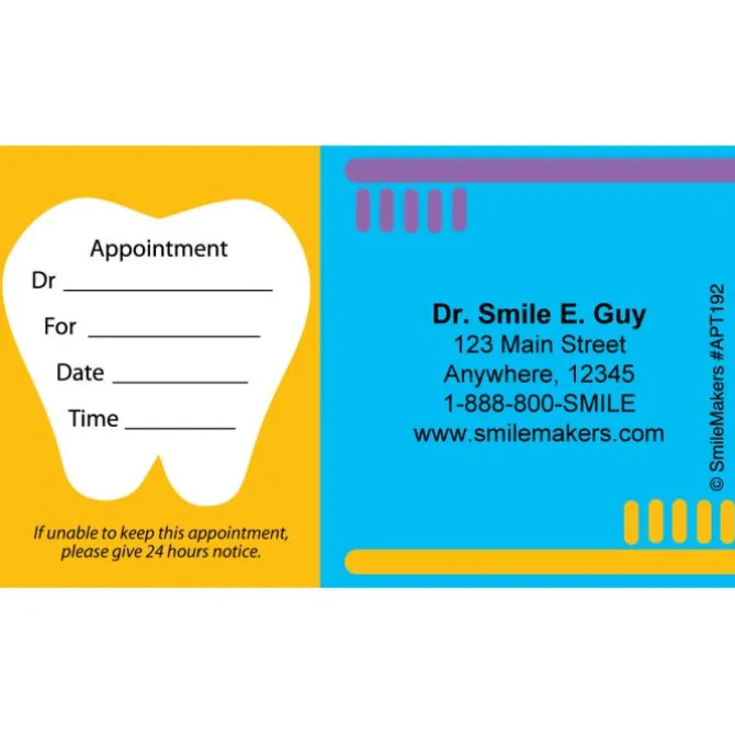Custom Tooth & Brushes Appointment Cards