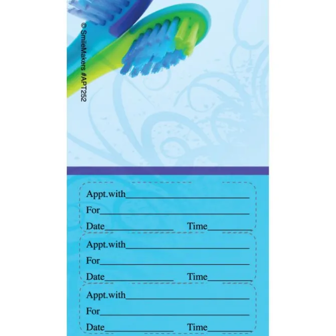 Custom Toothbrushes Three Sticker Appointment Card