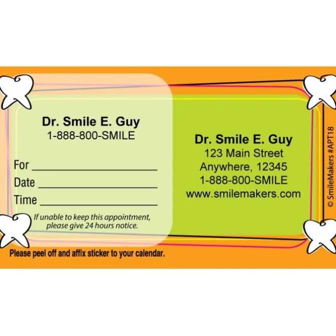 Custom Tooth Frame Appointment Cards