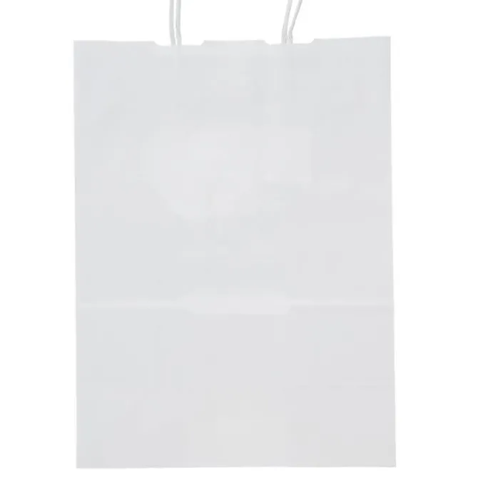 Custom White Paper Bags - Large
