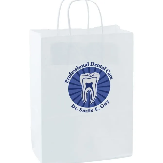 Custom White Paper Bags - Large