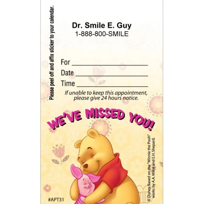 Custom Winnie The Pooh Hugs Appointment Cards