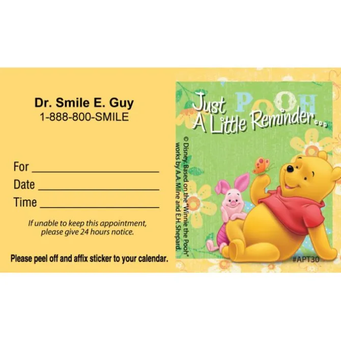 Custom Winnie the Pooh & Piglet Flowers Appointment Cards
