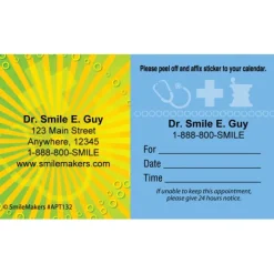 Custom Yellow Burst Medical Sign Appointment Cards